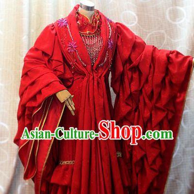 Ancient Chinese Empress Wedding Cosplay Costumes Complete Set for Women