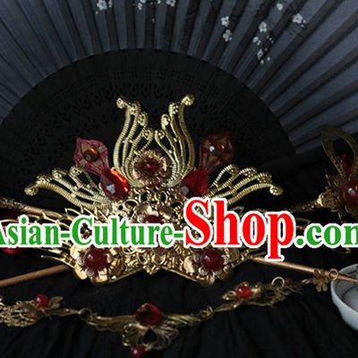 Ancient Chinese Ceremonial Traditions and Customs Hair Accessories Complete Set