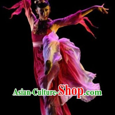 Chinese Classical Stage Performance Dancing Costumes and Headpieces for Womn