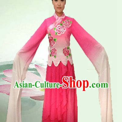 Long Water Sleeves Colour Change Dance Costumes for Women