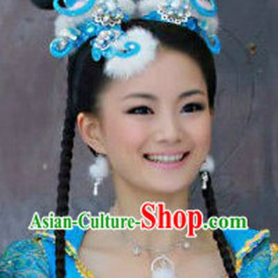 Ancient Chinese Fairy Blue and White Winter Version Hair Accessories Complete Set