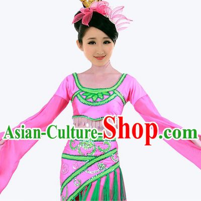 Professional Gu Dian Long Sleeves Dance Costumes and Headgear for Women