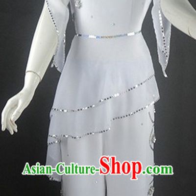 Pure White Tailored-made Dance Costumes and Headgear for Women