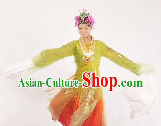 Long Sleeves Queen Beauty Classical Dance Costumes and Headwear Complete Set for Women
