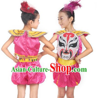 Beijing Opera Mask Stage Performance Dance Costumes for Little Girls