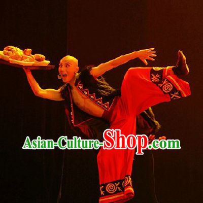 Custom-made Chinese Ethnic Solo Dance Costumes for Men