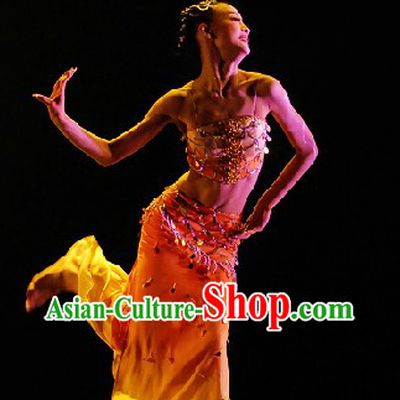 Chinese Yunnan Xishuang Banna Dai Ethnic Dance Costumes and Headwear for Women