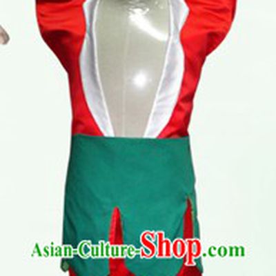 Stage Performance Gourd Doll Costume and Headwear for Men