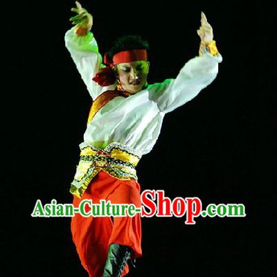 Mongolian Ethnic Blouse and Pants Clothing Complete Set for Men