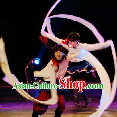 Professional Tibetan Long Sleeves Dancing Costumes Competition Suit for Men