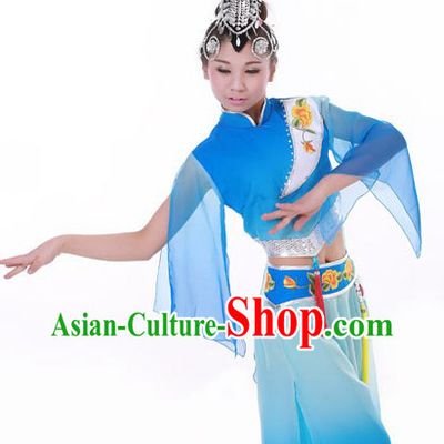 Classical Fan Dance Costumes and Headwear for Women