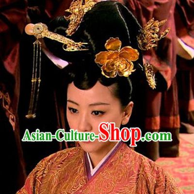 Ancient Chinese Imperial Palace Royal Empress Hair Accessories and Wig Complete Set