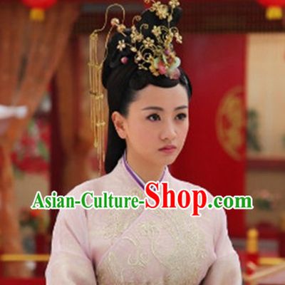 Ancient Chinese Imperial Palace Royal Official Hair Accessories and Wig Complete Set