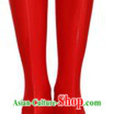 Traditional Red Chinese Mongolian Boots Covers