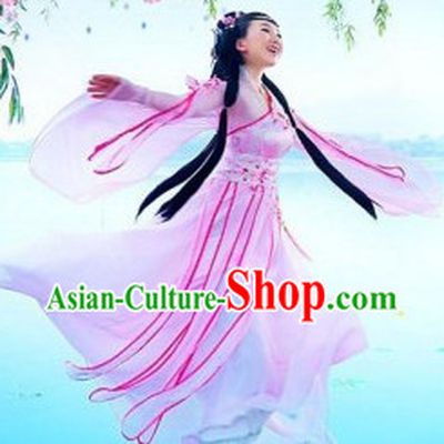 Pink Hanfu Ancient Lovely Young Girl Clothing Complete Set