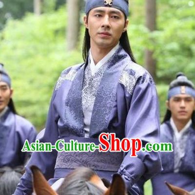Ancient Korean Imperial Palace Guard Costumes Complete Set for Men