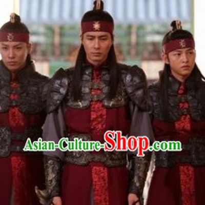 Ancient Korean Imperial Palace General Armor Costumes Complete Set for Men