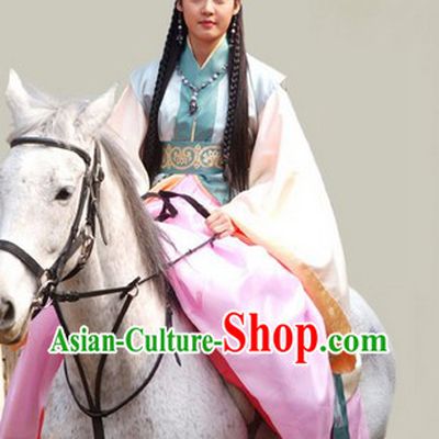 Ancient Korean Princess Outfit and Headpieces Complete Set for Women