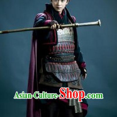 Han Dynasty General Armor Clothes and Hat Complete Set