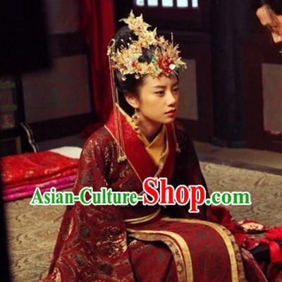 Phoenix and Peony Television Drama Bride Clothing and Headwear Complete Set