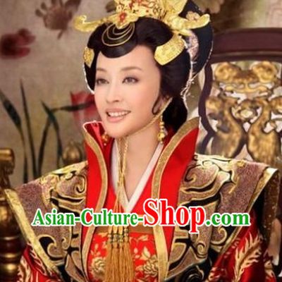 Wu Zetian Tang Dynasty Female Emperor Costumes and Headdress for Women