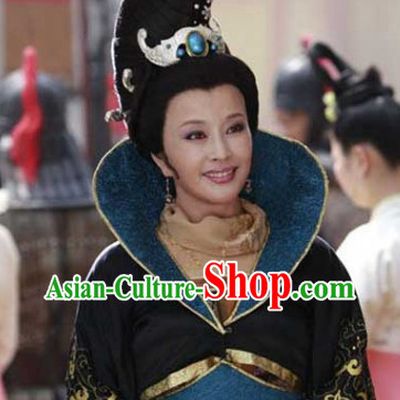 Wu Zetian First Female Chinese Emperor Costumes and Headdress Complete Set