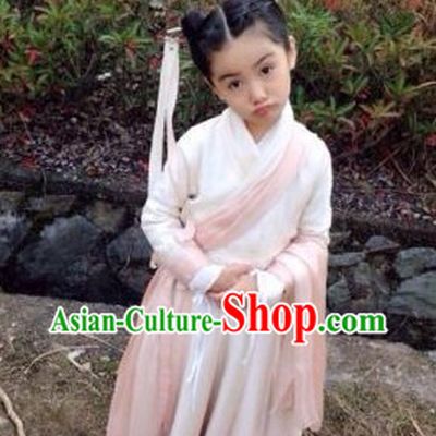 Ancient Chinese Authenic Hanfu Clothing and Headwear for Children