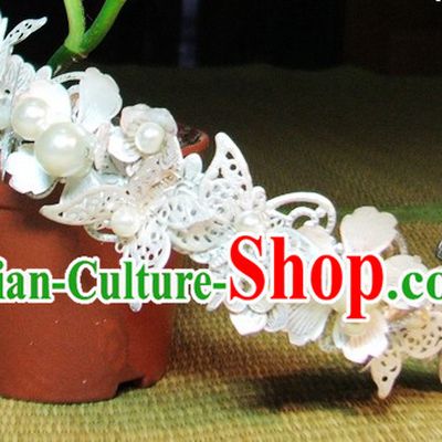Handmade Traditional Chinese Wedding Butterfly Flower Bridal Headpieces Complete Set