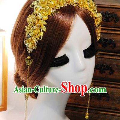 Golden Traditional Chinese Bridal Hair Accessories