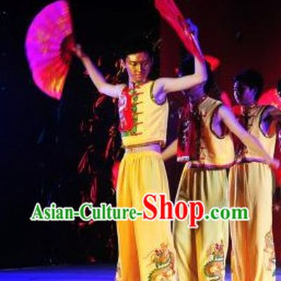 Traditional Chinese Fan Dance Costumes for Men