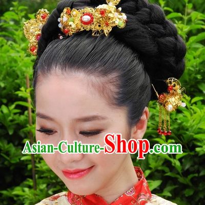 Traditional Chinese Hair Accessories for Weddings and Formal Occasions