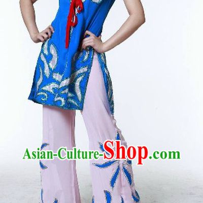 Traditional Chinese Fan Dance Costumes Complete Set