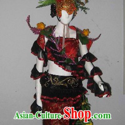 Fruit Princess Stage Performance Costumes and Headwear Complete Set