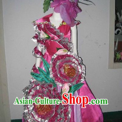 Unique Design Model Stage Performance Costume and Headwear Complete Set
