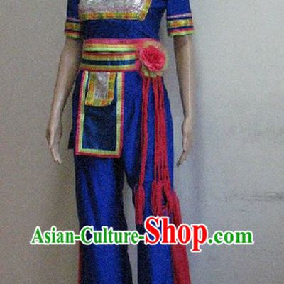 China Ethnic Costume and Headdress Complete Set