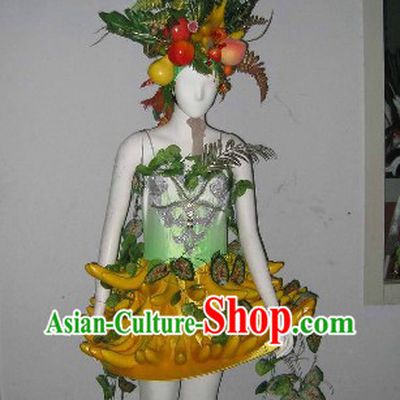 China Forest Banana Costume and Headdress Complete Set