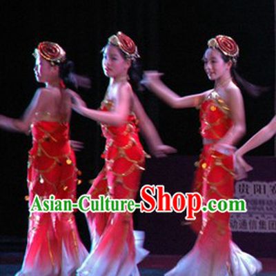 Traditional Chinese Fish Dance Costumes Complete Set