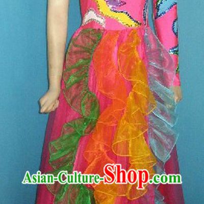 Chinese Ceremony Stage Performance Dance Costumes Complete Set for Kids