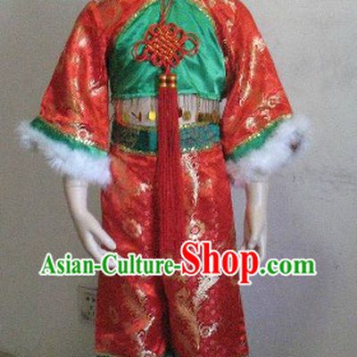 Chinese New Year Celebration Dance Costumes Complete Set for Kids