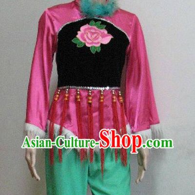 Chinese Yangge Dance Costumes Complete Set for Women