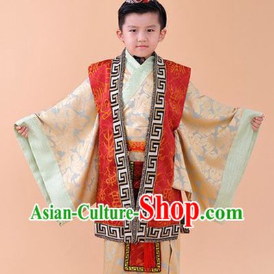 Ancient Chinese Emperor Costume and Crown Complete Set for Children