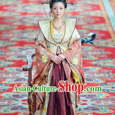 Traditional Ancient Chinese Wig and Headdress Set
