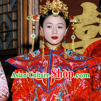 Traditional Chinese Wedding Bridal Headdress Phoenix Coronet Set