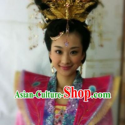 Traditional Chinese Empress Ceremonial Phoenix Crown Earrings Complete Set