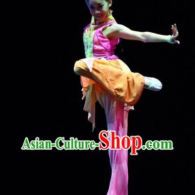 Chinese Classical Silk Dance Costumes Complete Set for Women