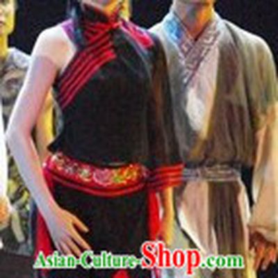 China Classical Silk Dance Costumes Complete Set for Women