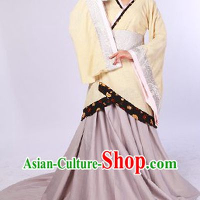China Han Dynasty Hanfu Clothes and Headdress Complete Set for Women
