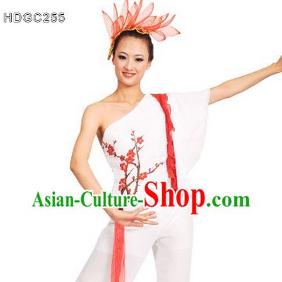 Winter Plum Blossom La Mei Dance Costumes and Headdress Complete Set for Women