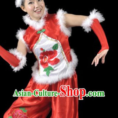 Chinese New Year Clothes Costume and Headdress Complete Set for Women