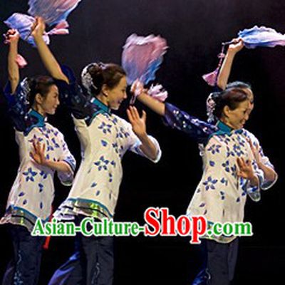 China Grandmother Group Dancing Costume and Headdress Complete Set for Women